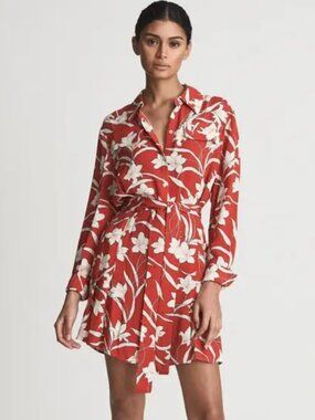 Reiss Tilda Printed Shirt Dress